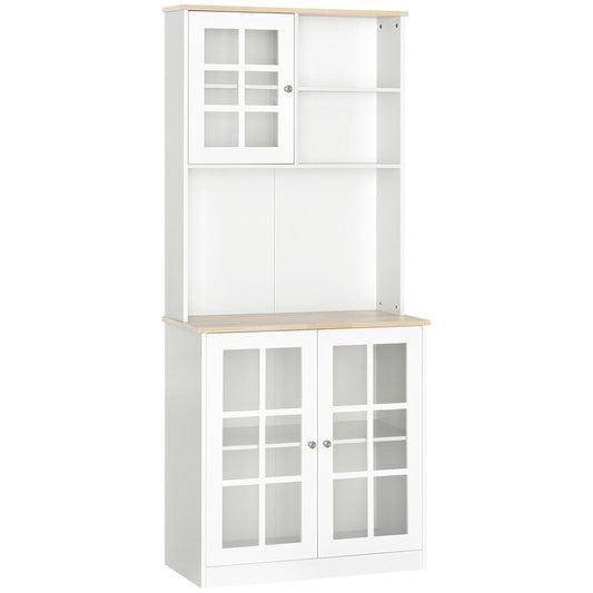Kitchen Cabinet (183cm Grid Glass Doors Shelves  )