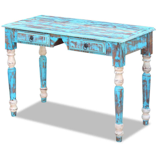 Solid Reclaimed Wood  Desk (light blue)