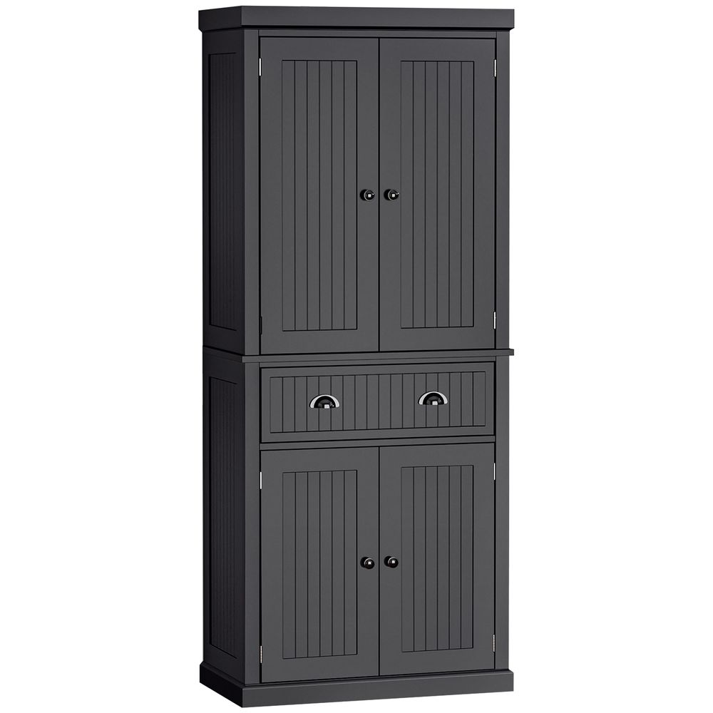 Freestanding Kitchen Storage Cabinet W/ Drawers Cupboards Shelves Home Black