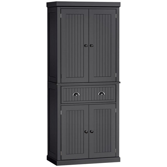 Freestanding Kitchen Storage Cabinet W/ Drawers Cupboards Shelves Home Black