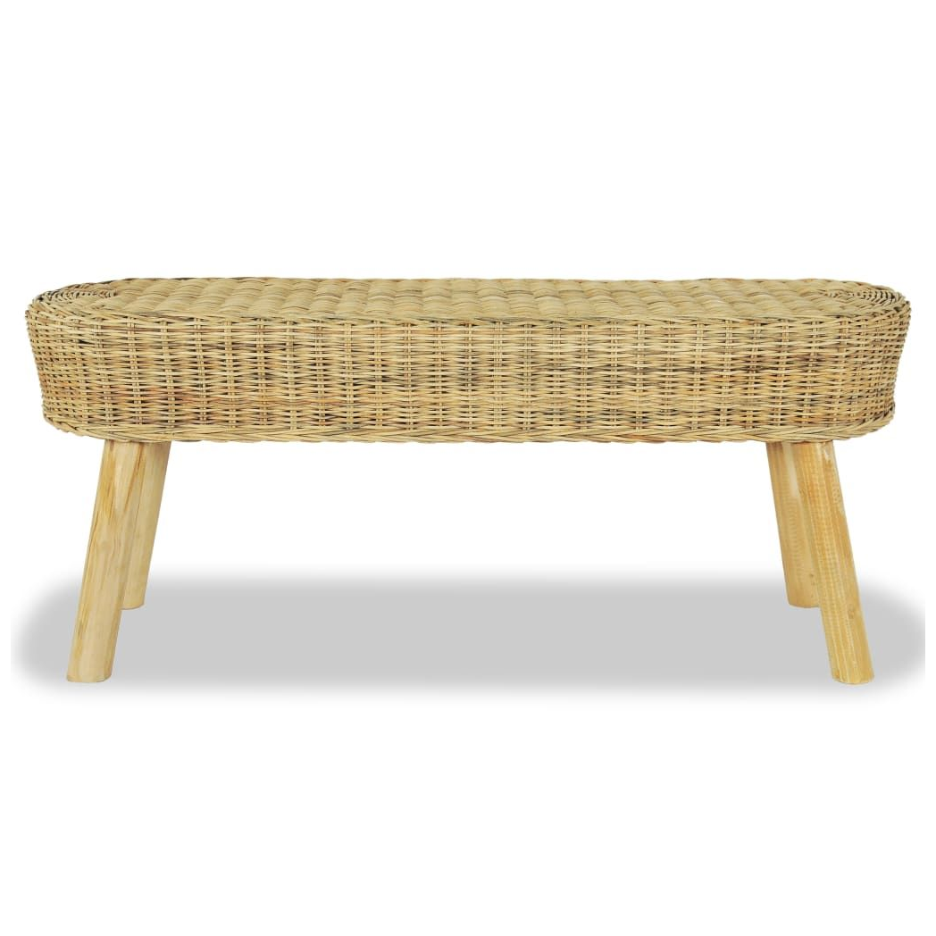 vidaXL Hall Bench 110x35x45 cm Natural Rattan