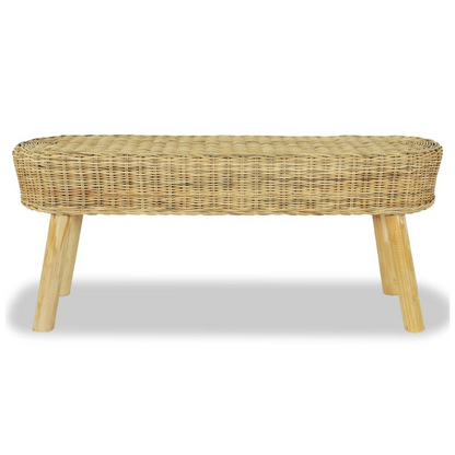 vidaXL Hall Bench 110x35x45 cm Natural Rattan