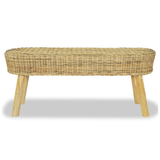 vidaXL Hall Bench 110x35x45 cm Natural Rattan