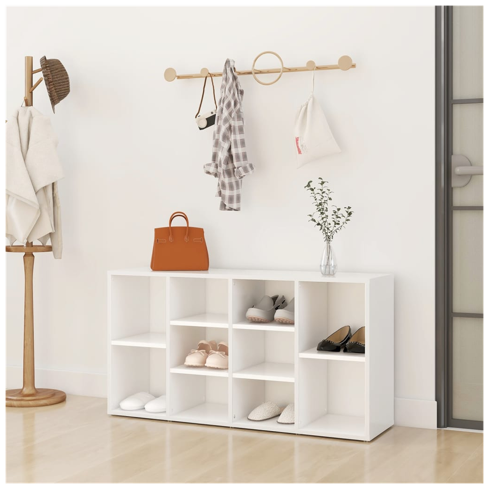 vidaXL Shoe Bench White 103x30x54.5 cm Engineered Wood