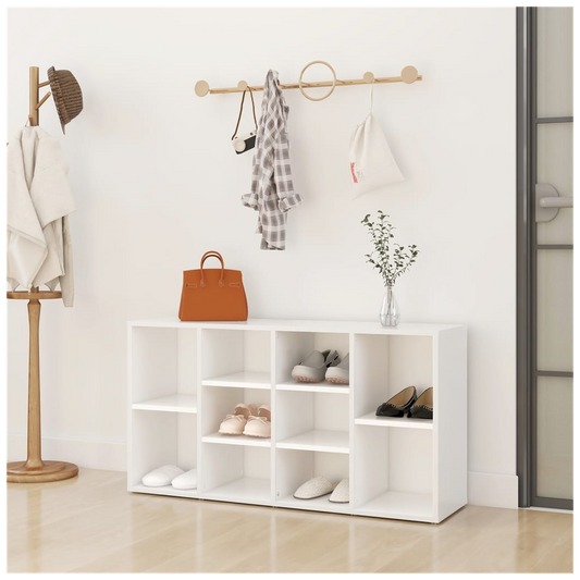 vidaXL Shoe Bench White 103x30x54.5 cm Engineered Wood
