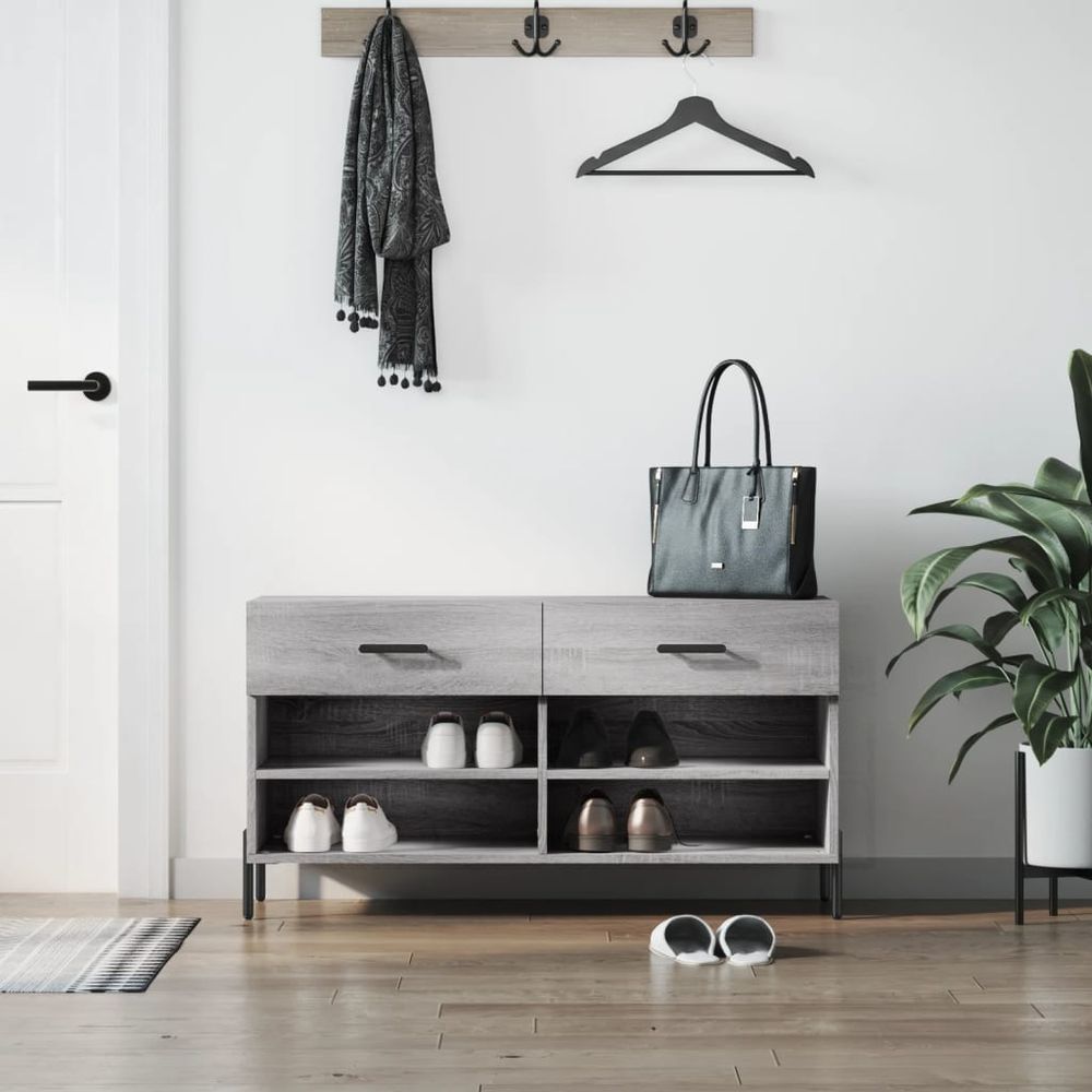vidaXL Shoe Bench White 102x35x55 cm Engineered Wood