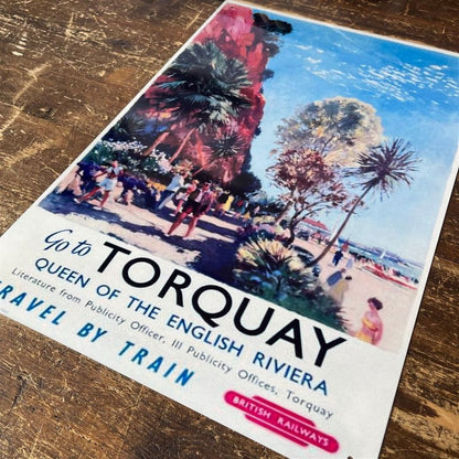 Vintage Sign British Railways Advertising Torquay Queen Of The English Riviera