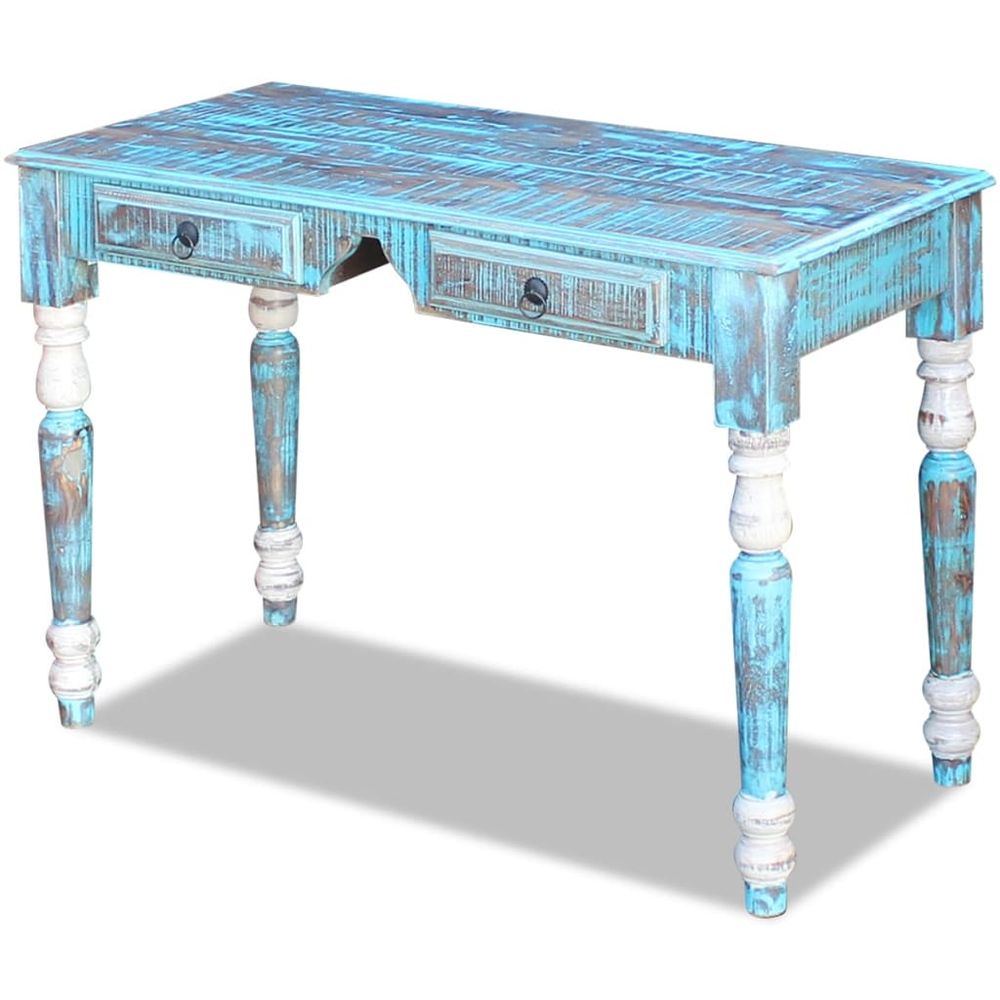 Solid Reclaimed Wood  Desk (light blue)