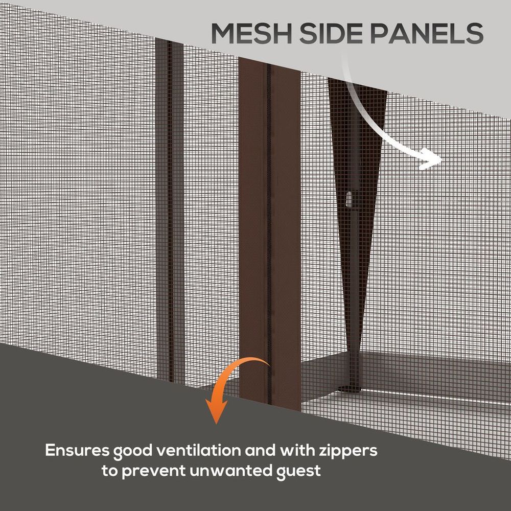 Outsunny 3 x 3(m) Pop Up Gazebo, Instant Shelter with Mosquito Netting, Khaki