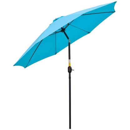 Outsunny 2.6M Patio Umbrella Outdoor Sunshade Canopy w/ Tilt and Crank Blue