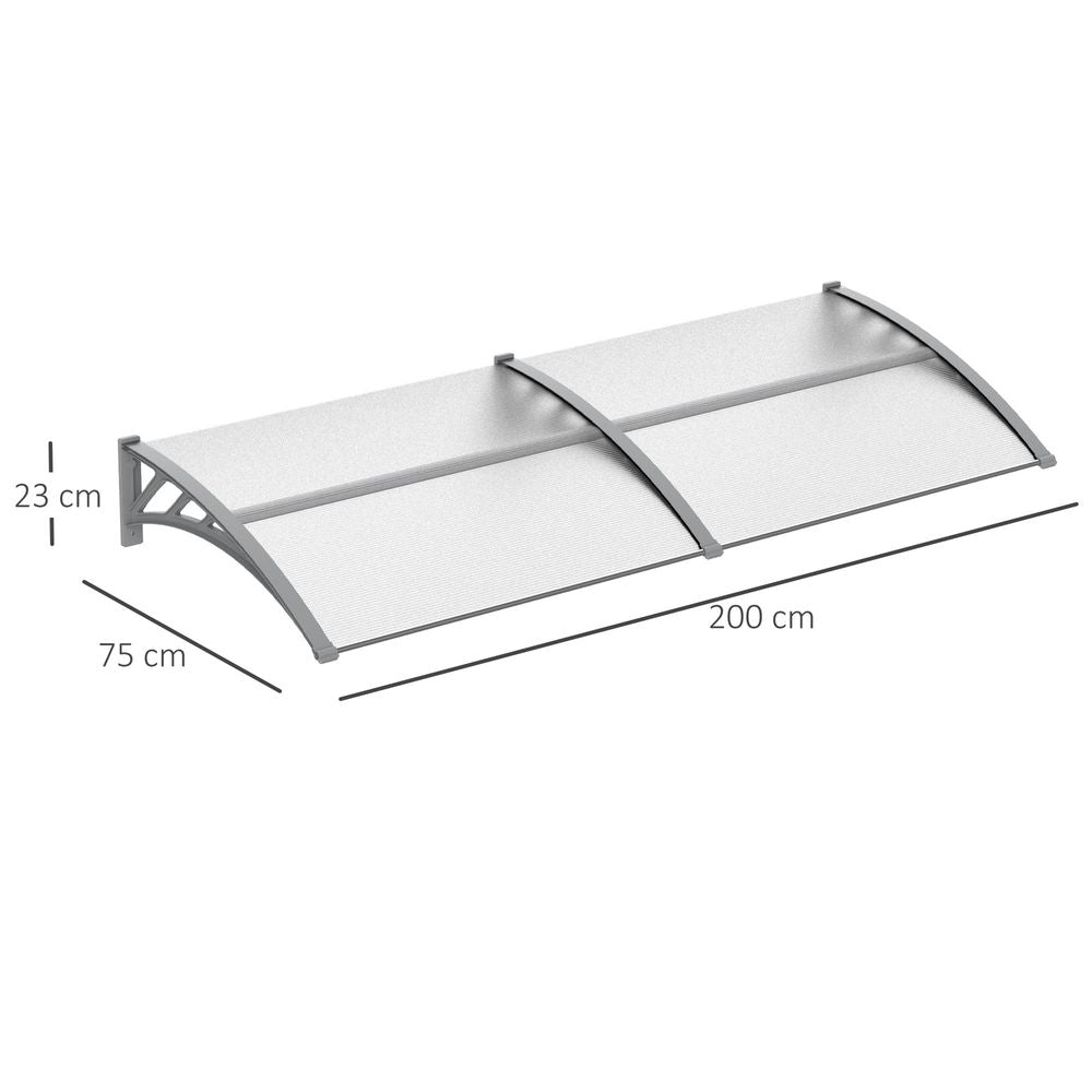 Door Canopy Awning Outdoor Window Rain Shelter Cover Clear