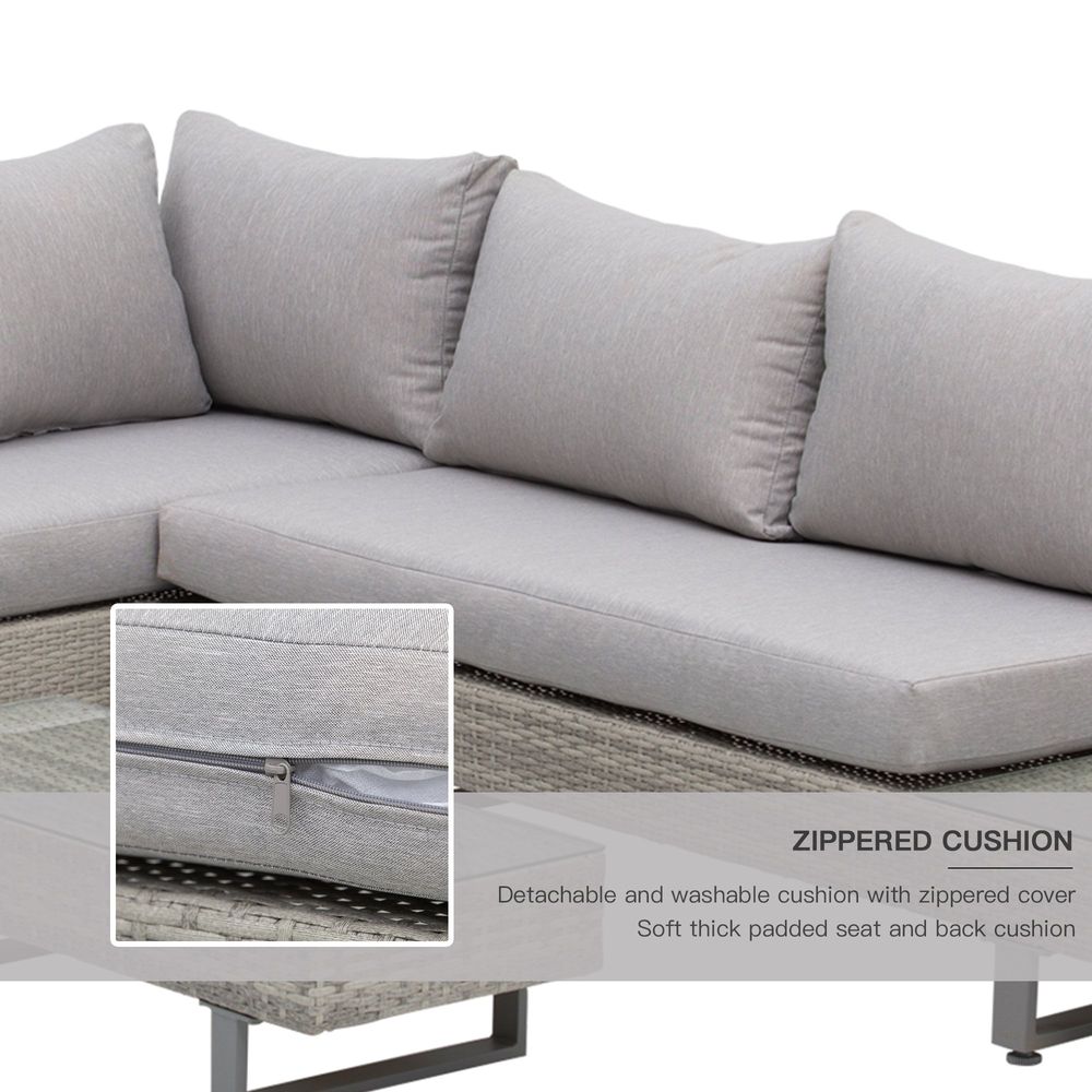 3pc Rattan Sofa Set Lounge Furniture