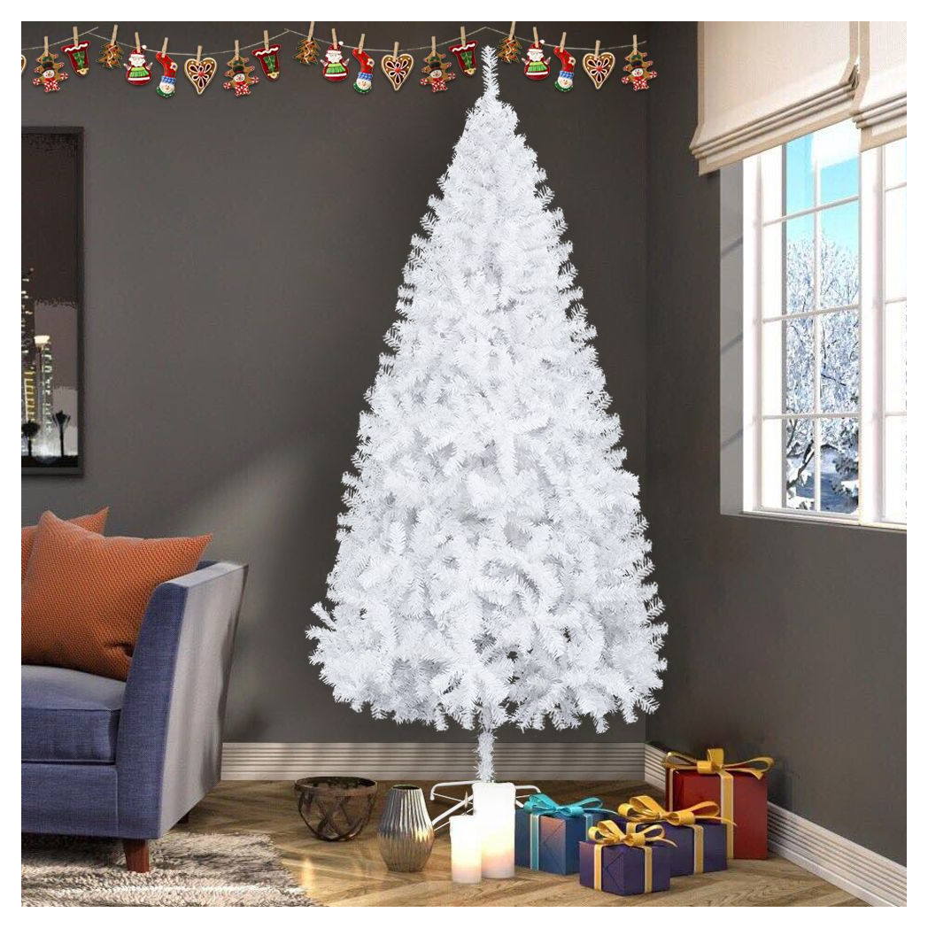 7FT Iron Leg White Christmas Tree with 950 Branches