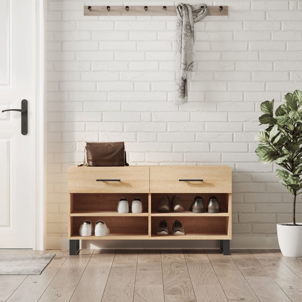 vidaXL Shoe Bench White 102x35x55 cm Engineered Wood