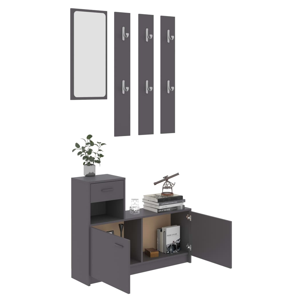 Hallway Unit Grey 100x25x76.5 cm Engineered Wood