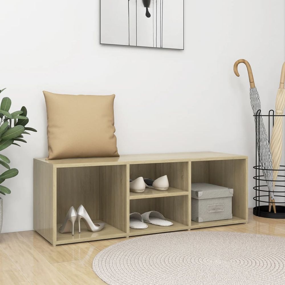 vidaXL Shoe Storage Bench White 105x35x35 cm Engineered Wood