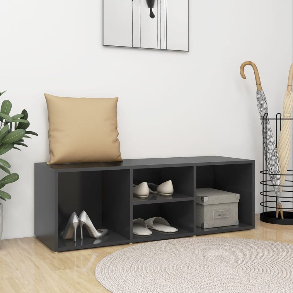vidaXL Shoe Storage Bench White 105x35x35 cm Engineered Wood