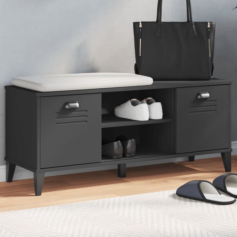 vidaXL Shoe Bench VIKEN White 106x35x45 cm Engineered Wood