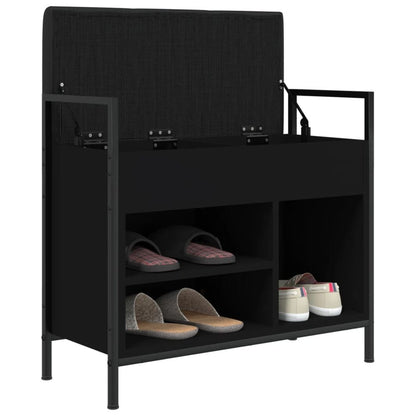 vidaXL Shoe Bench Black 65.5x32x57.5 cm Engineered Wood