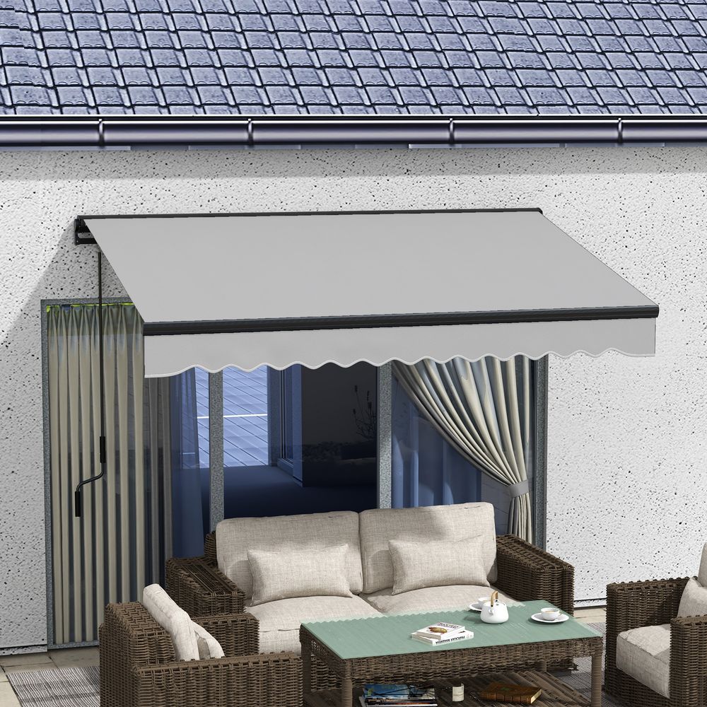 Outsunny 3 x 2m Electric Retractable Awning, Aluminium Frame