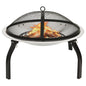 vidaXL 2-in-1 Fire Pit and BBQ with Poker 56x56x49 cm Steel