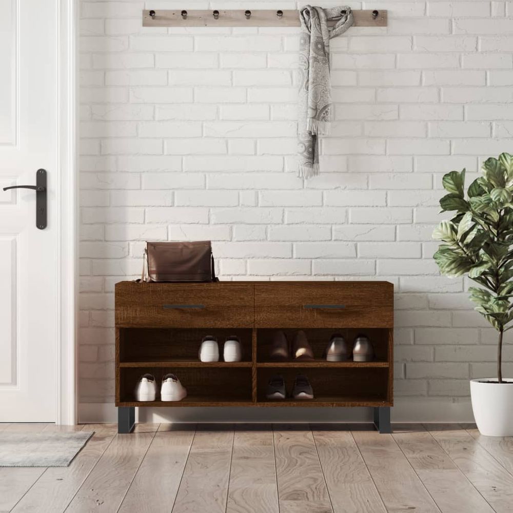 vidaXL Shoe Bench White 102x35x55 cm Engineered Wood