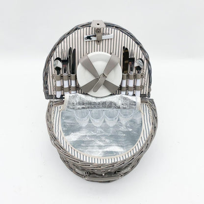 Elegant 45cm Picnic Basket with Cutlery Set | Perfect for Outdoor Gatherings