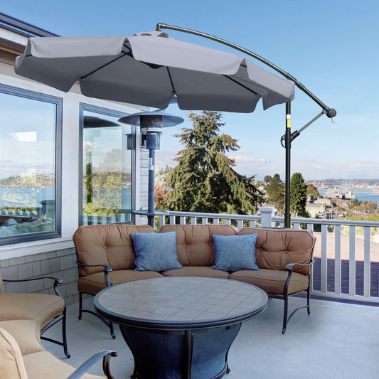 2.7mBanana Parasol Cantilever Umbrella with CrankDark Grey