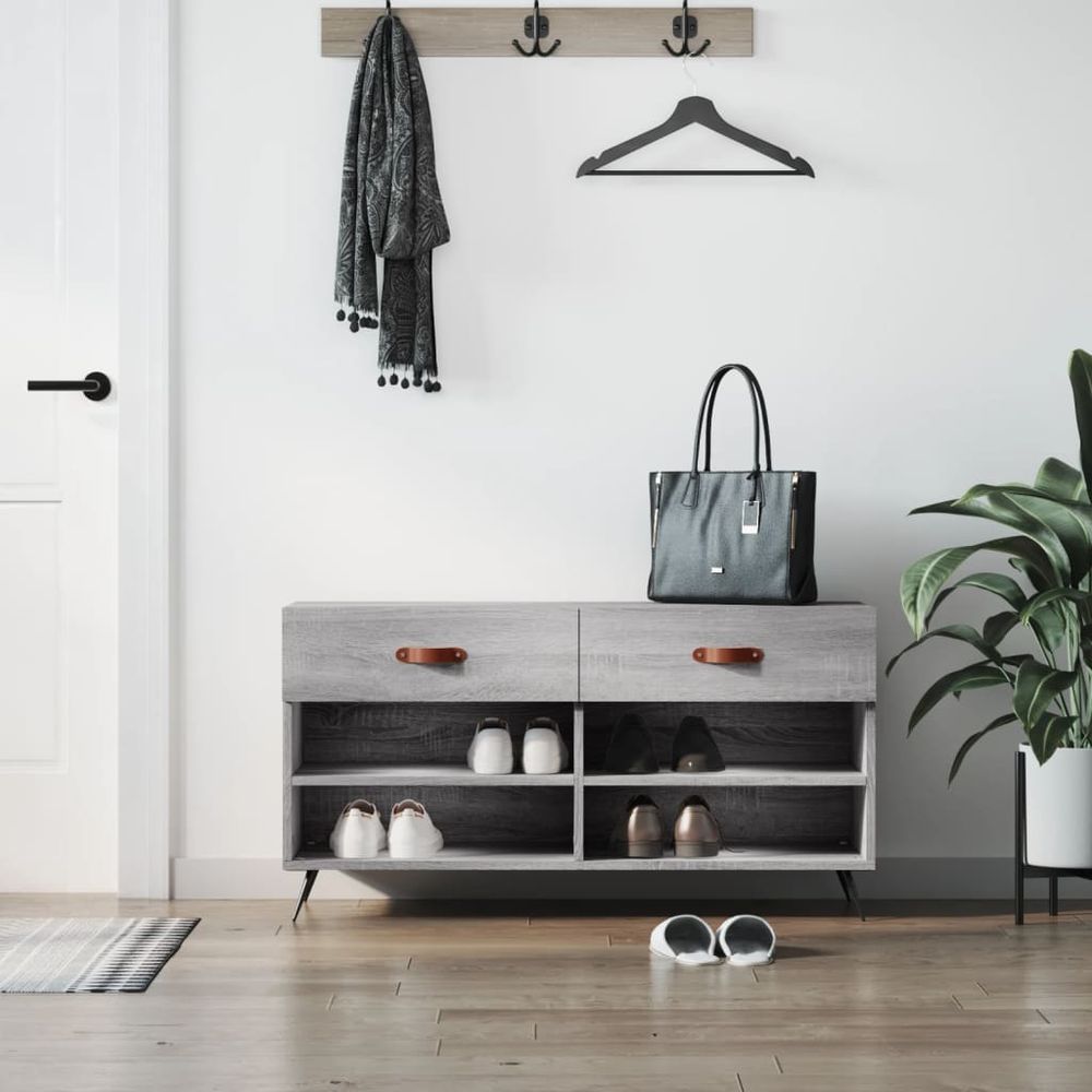 vidaXL Shoe Bench White 102x35x55 cm Engineered Wood