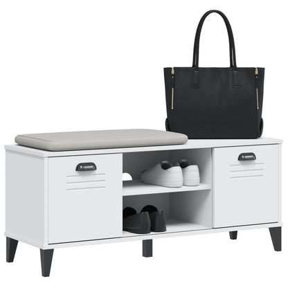 vidaXL Shoe Bench VIKEN White 106x35x45 cm Engineered Wood