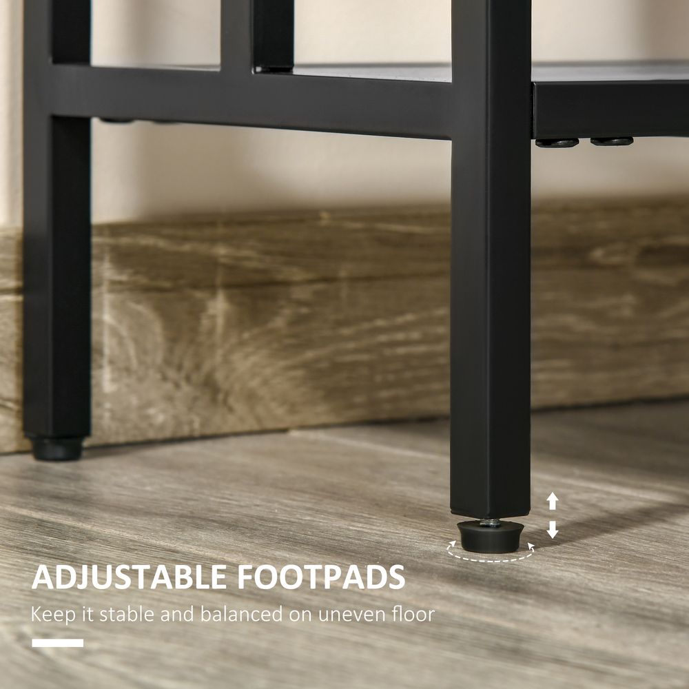 Console Table  2 Shelves MDF Steel Frame in Art Deco Square Style 76x106cm
