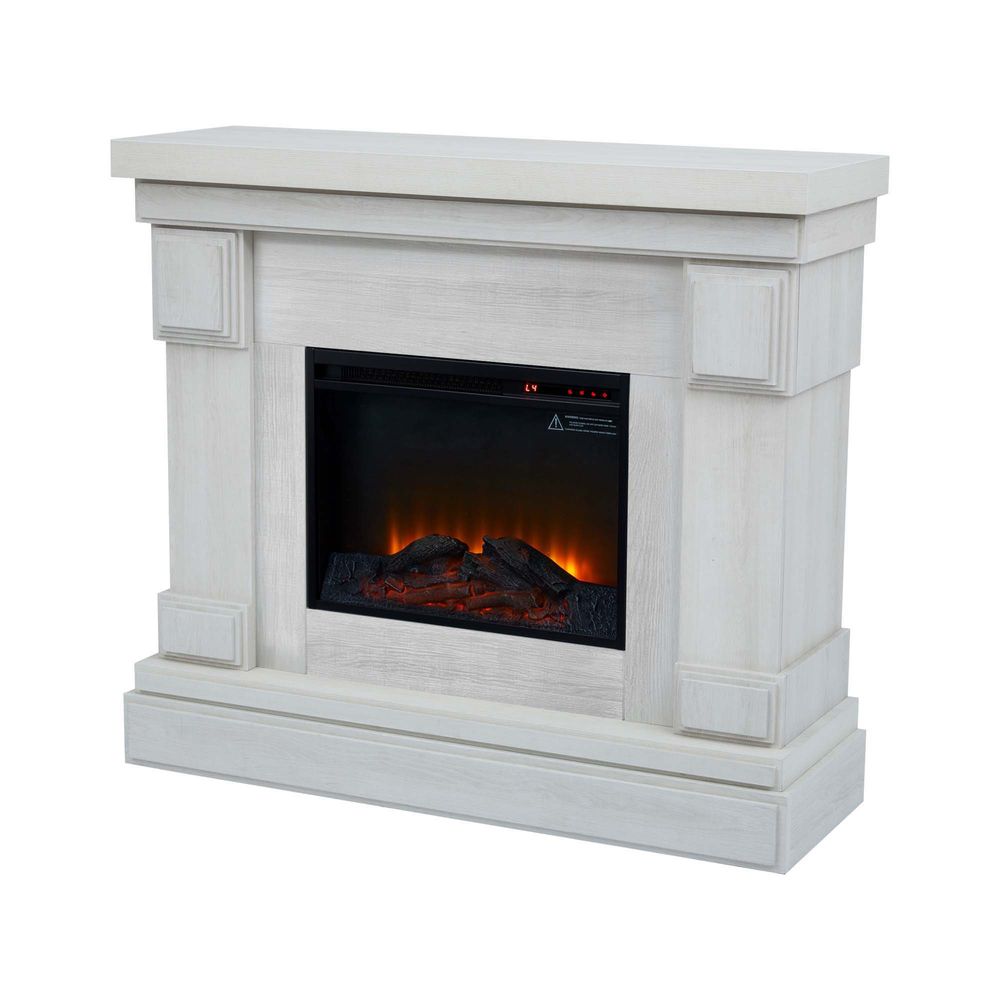48″ Electric Fireplace with Touch Screen & Remote, Wood Grain