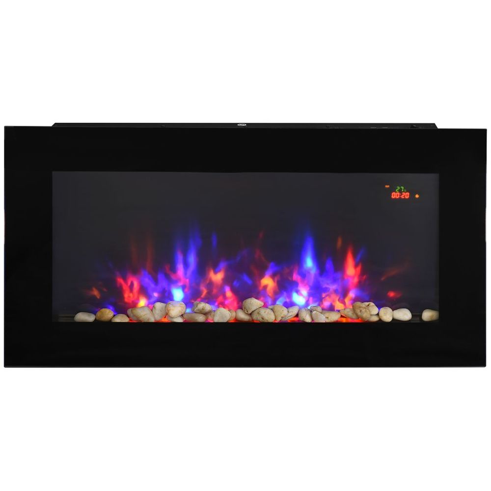 1000W/2000W LED Electric Fireplace Automatic Function Remote Timer Safe