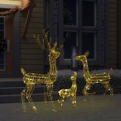 Acrylic Reindeer Family Christmas Decoration (with LED light Warm White)