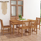 5 Piece Garden Dining Set Solid Teak Wood