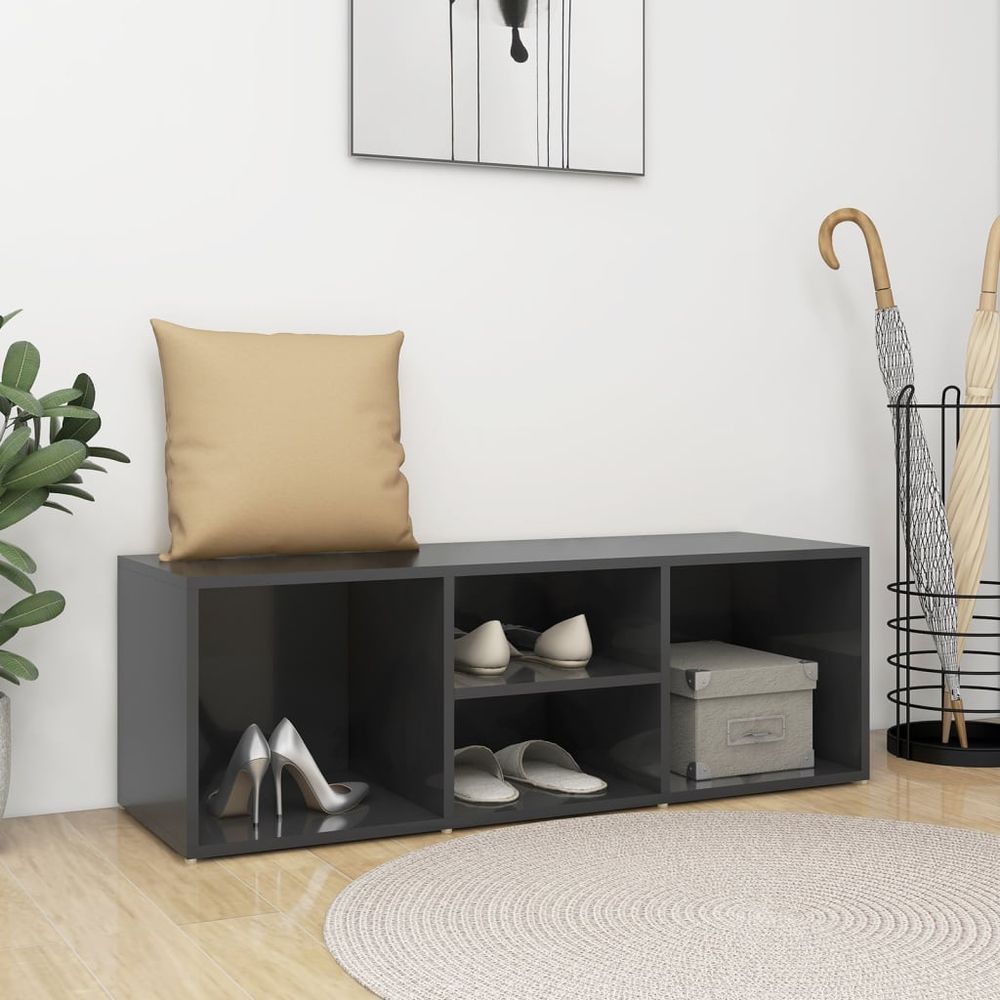 vidaXL Shoe Storage Bench White 105x35x35 cm Engineered Wood
