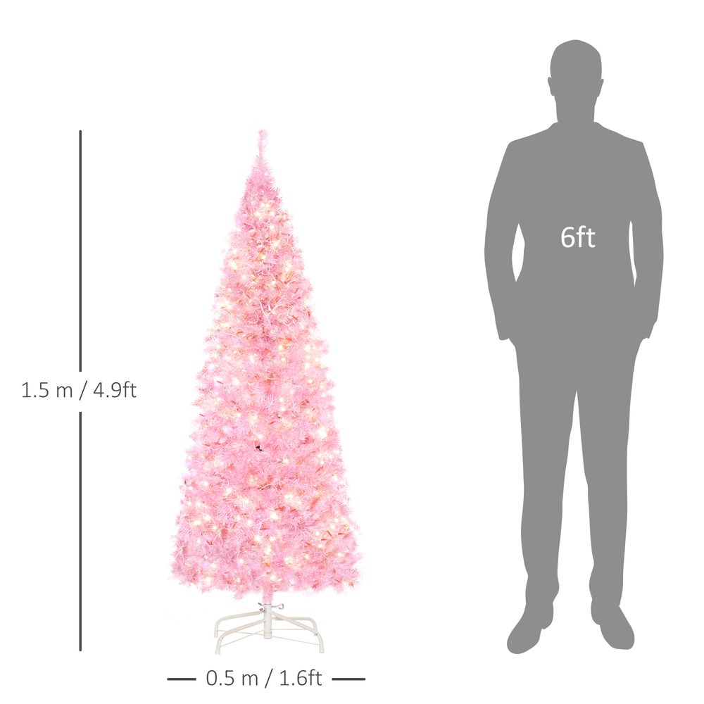 5FT Prelit Artificial Christmas Tree Holiday Home Decor  250 LED Light HOMCOM