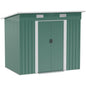 7 x 4ft Outdoor Garden Metal Storage Shed, Green