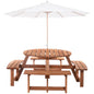 Outsunny 8-Seater Wooden Picnic Set-Fir Wood