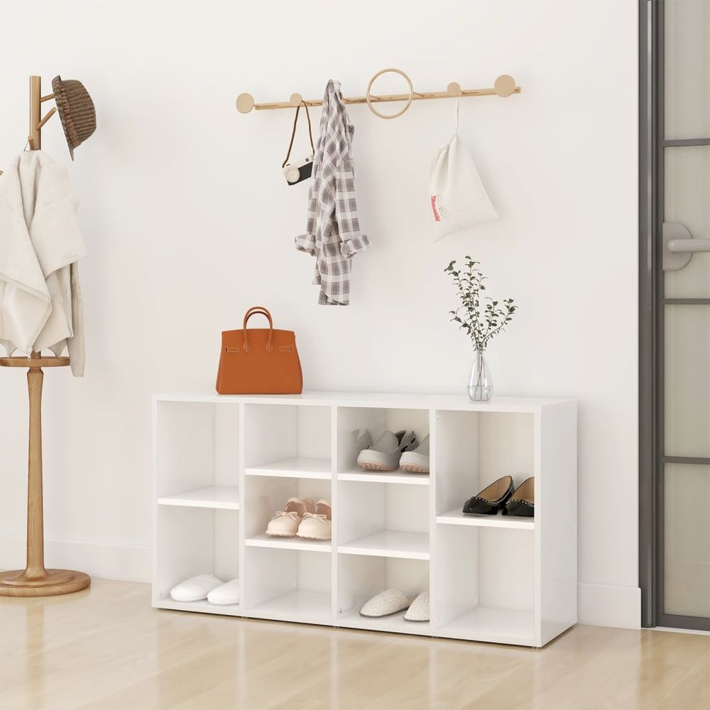 vidaXL Shoe Bench White 103x30x54.5 cm Engineered Wood