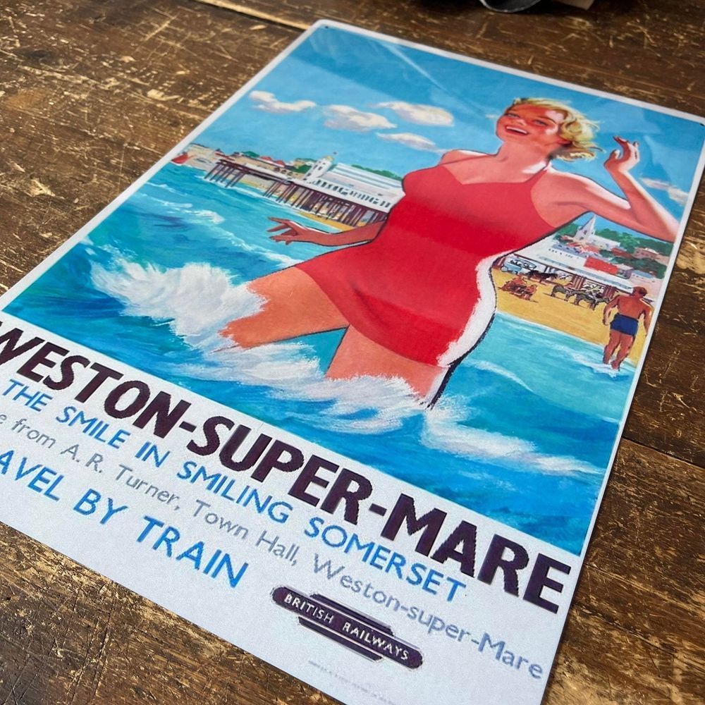 Vintage Sign British Railways Retro Advertising, Weston-Super-Mare, Somerset
