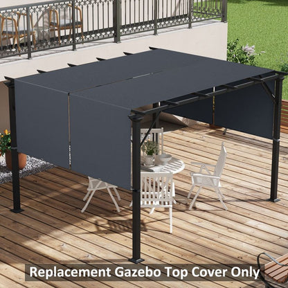 Outsunny 2Pcs Pergola Replacement Canopy, 4.9 x 1.2m, UV Protection, Dark Grey