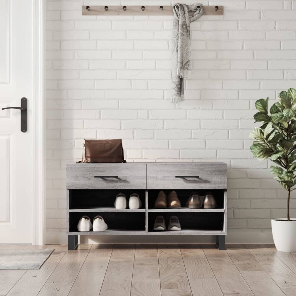 vidaXL Shoe Bench White 102x35x55 cm Engineered Wood