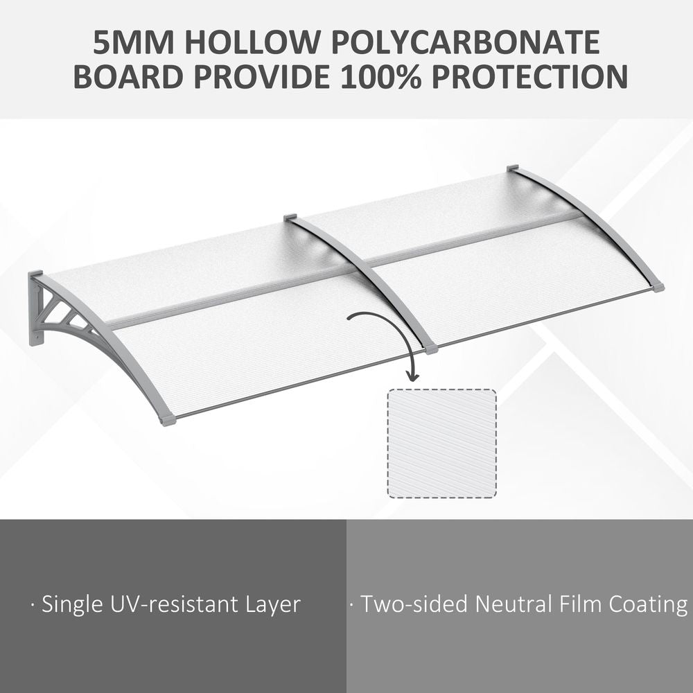 Door Canopy Awning Outdoor Window Rain Shelter Cover Clear
