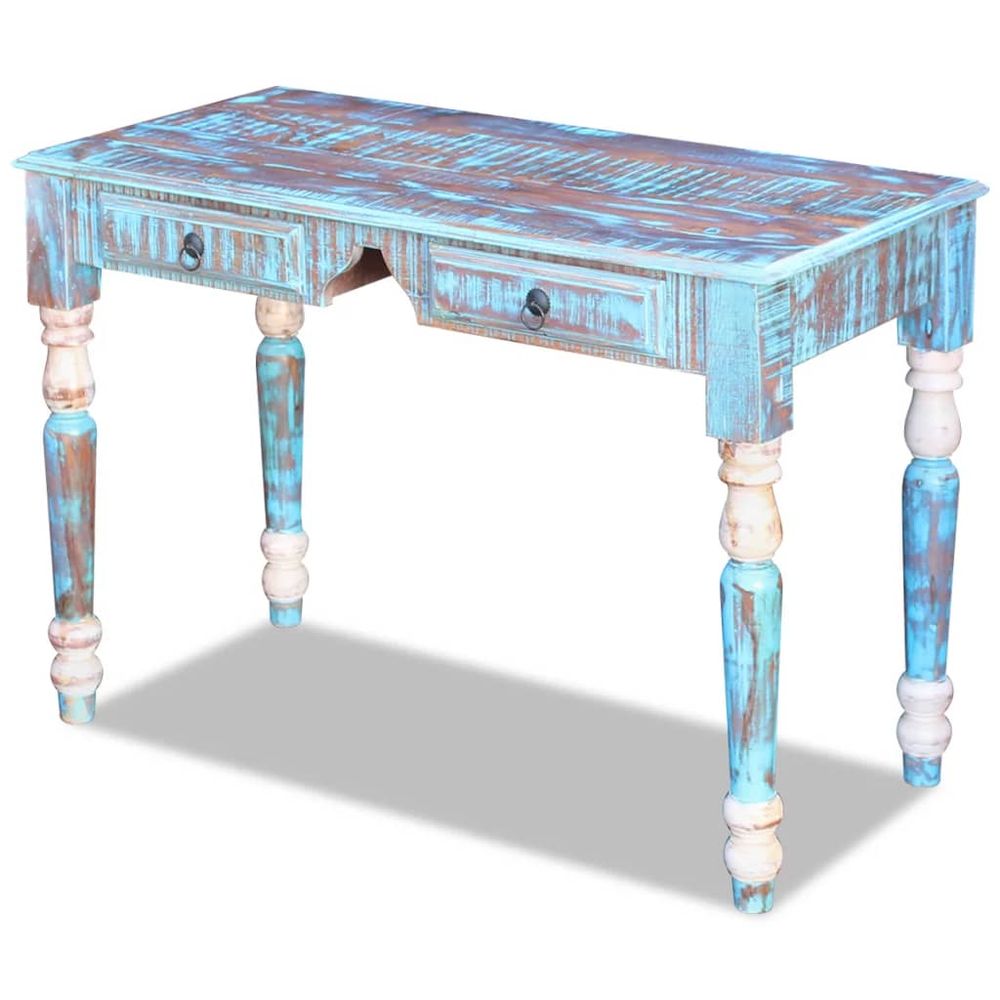 Solid Reclaimed Wood  Desk (light blue)