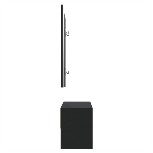 Hallway Furniture Set Black Engineered Wood