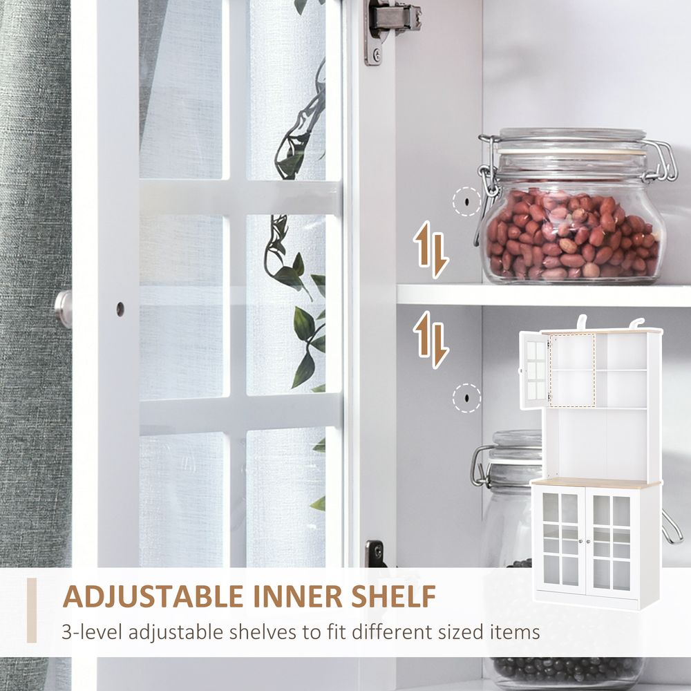 Kitchen Cabinet (183cm Grid Glass Doors Shelves  )
