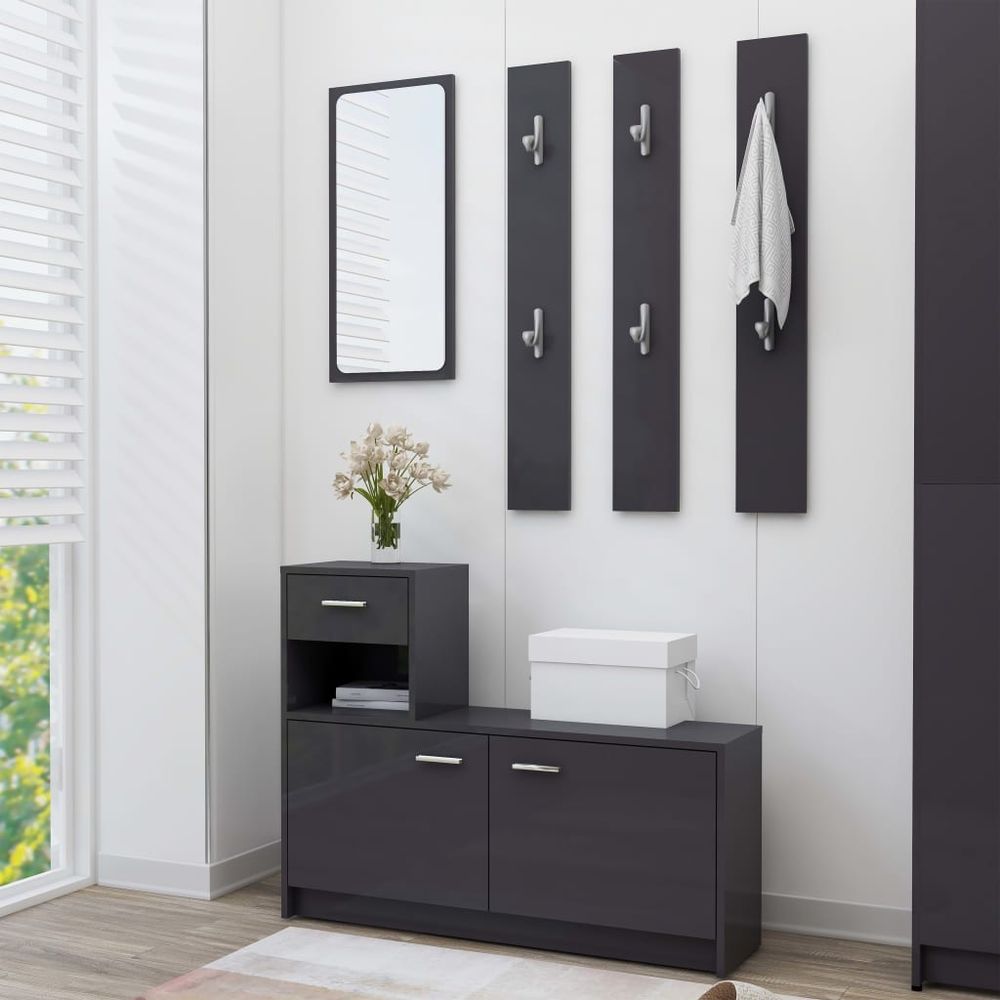 Hallway Unit Grey 100x25x76.5 cm Engineered Wood