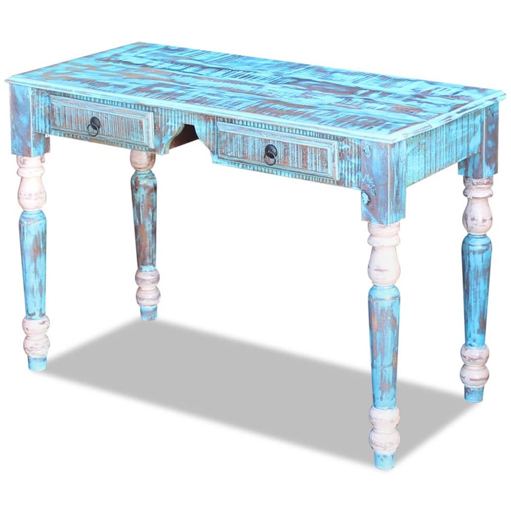 Solid Reclaimed Wood  Desk (light blue)