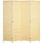 4 Panel Folding Room Divider 170cm Wall Privacy Screen Protector Natural